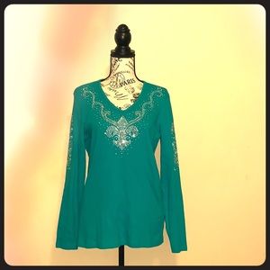 Reba Long sleeve size XL teal